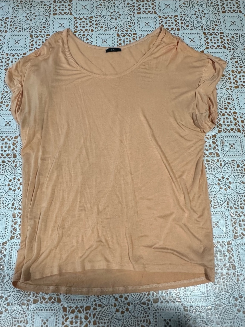 ENTI Peach Short Sleeve Blouse – Women’s M/L
